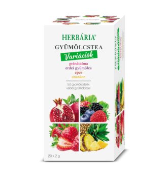 Fruit tea variation Pomegranate, forest fruit, strawberry, pineapple filtered by Herbaria